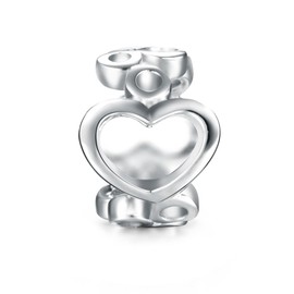 CHAMOON® Charms 925 Sterling Silver Jewellery Pendant Women's Leather Bracelets Charms Sit Non-Slip on the Bracelet Rhodium Plating Protects Against Discolouration and Provides Great Shine, Sterling