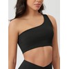 ODODOS Seamless One Shoulder Sports Bra for Women Ribbed Asymmetrical