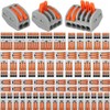 110PCS Compact Wire Connectors,Electrical Connector Blocks, 55pcs Clamp 2-Port/45pcs Clamp