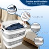 46L/12 Gal Collapsible Laundry Baskets, Foldable Hamper with Handles, Plastic