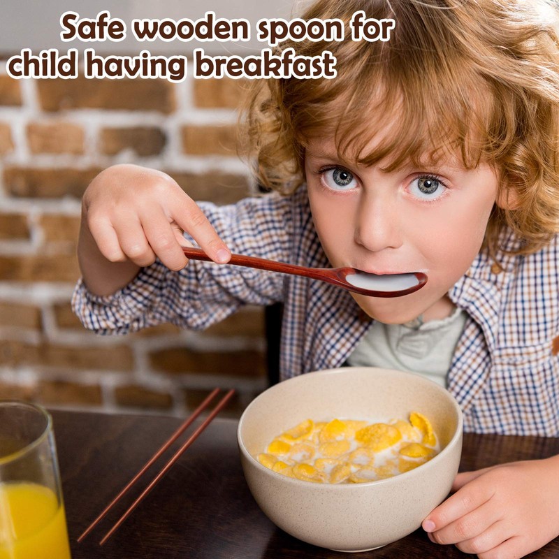 Wooden Spoon and Chopsticks Set Long Handle Spoon Chopstick Flatware