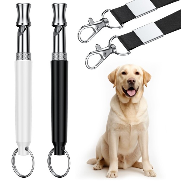Atevn Dog Whistle, 2 Pack Dog Training Whistle with Lanyard,