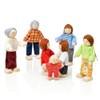14 Pcs Wooden Dollhouse People Family Set with Movable Limbs,