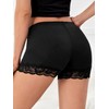 MakeMeChic Women's Lace Trim Seamless Biker Shorts Short Leggings Undershorts