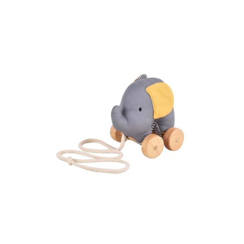 Tikiri Organic Fabric Elephant Pull Toy