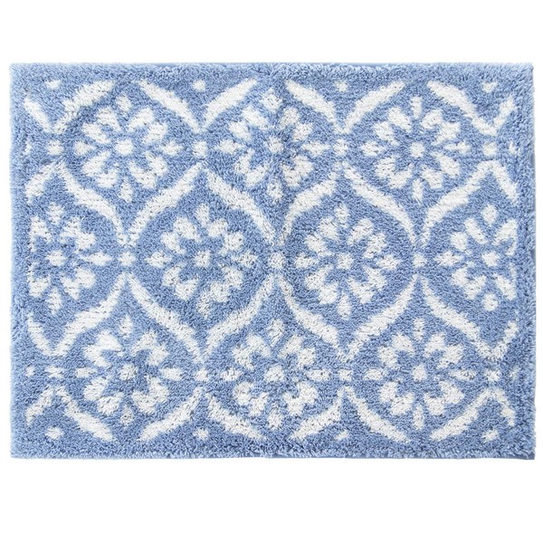 OKA Bathroom Foot Wipe Mat, Blue, Approx. 17.7 x 23.6 inches (45 x 60 cm), Easy Dry Bath Mat, Beaute (Water Absorbent, Quick Drying)