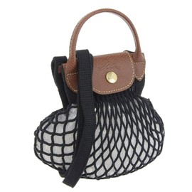 Longchamp 10139 HVH Le Pliage Fillet (NOIR/Black) Women's Handbag, 2-Way Shoulder Bag, XS Crossbody Mesh Bag, NOIR