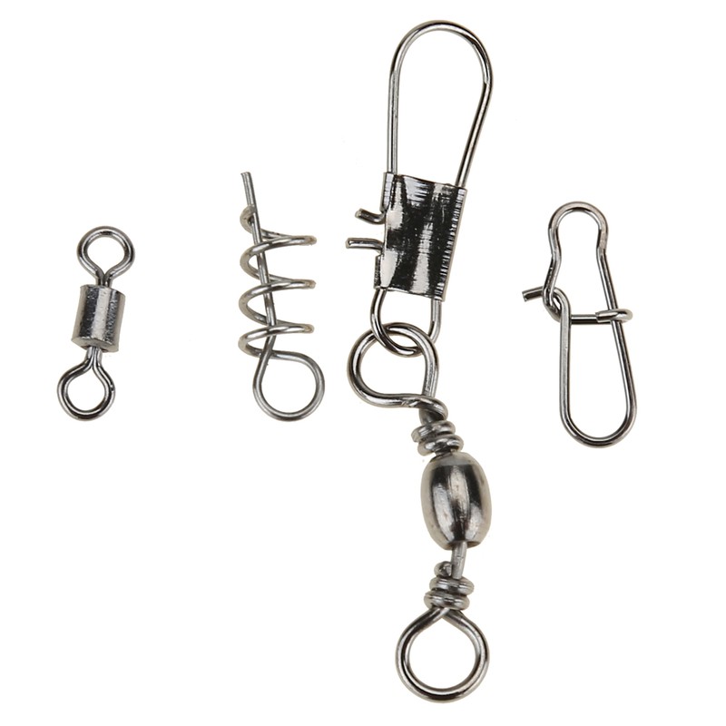 20 Kinds 128Pcs/Lot Fishing Accessories Hooks Swivels Stoppers Connectors Box