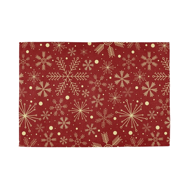 Christmas Snowflakes Placemats on Dark Red Placemats for Dining Tables,