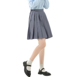 Sharphon School Uniform Skirt, Pleated, 22 Pleats, High Waist, Solid Color, Available Sizes: 16.5/17.7/18.9/23.6/31.5 inches (42/45/48/60/80 cm), 3 available Colors: Black, Navy, Gray