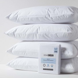 Homescapes Set of 4 Waterproof Cushion Covers 40 x 80 cm with Zip, Pillow Protectors Waterproof, Hypoallergenic & Washable