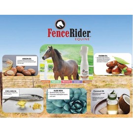Fence Rider Skin & Coat Spray for Horses, Blend of Premium Natural Ingredients to Soothe Skin and Shine Coat, (Cinnamon Scent). with Gentle Spray-Mist Technology.