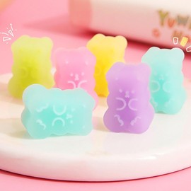 5 Cute Erasers for Kids - Colorful Gummy Bear Cabochons | Erasers Animals | Interactive Eraser Pets| Cartoon Bear Pencil Erasers | Stationery Supplies or Students,Drawing and Painting Supplies