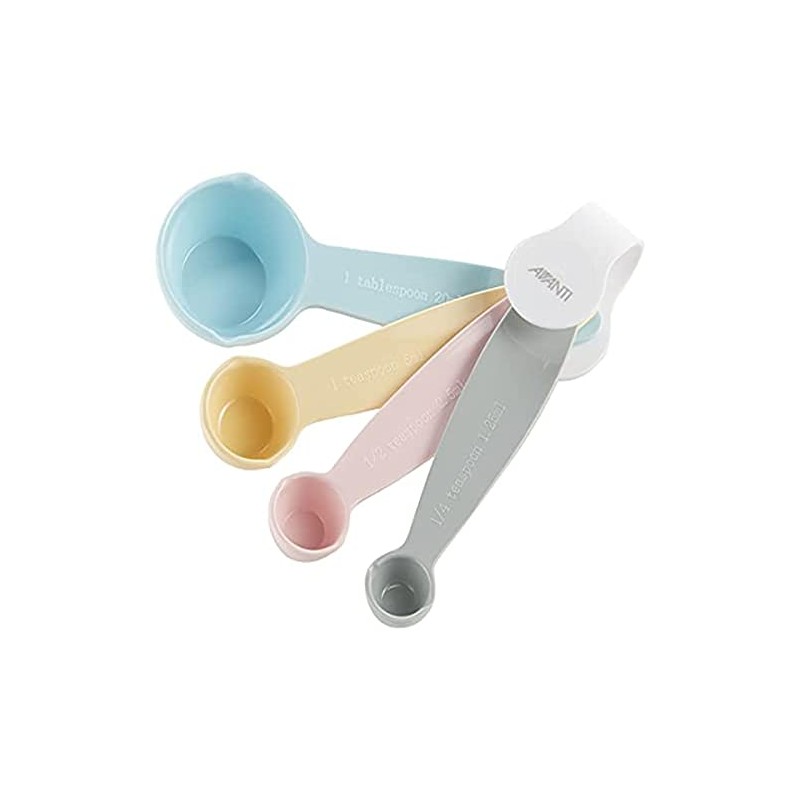 Avanti 16808 Ribbed Measuring Spoon Australian Standards Pastel 4-Pieces Set