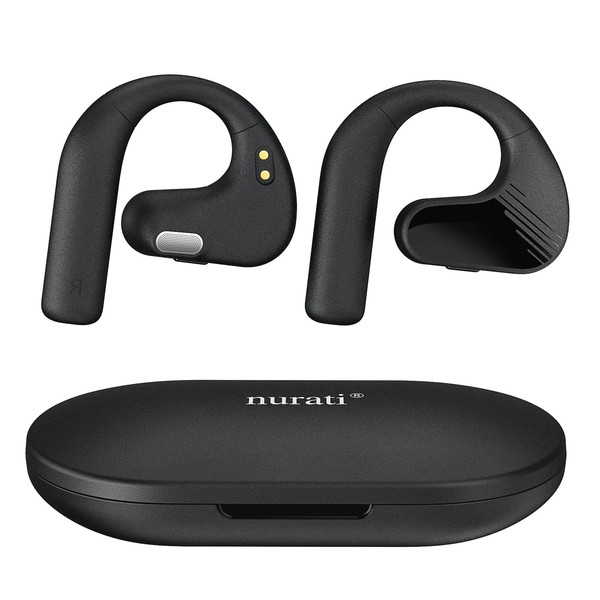 Nurati N2 Open Ear Headphones with Ear Hooks, Bluetooth 5.3 Wireless Earphones with 50 Hours, HiFi Sound, Crystal Clear Calls, Ultra Thin and Light, Over Ear Headphones for Sports, Music and Office