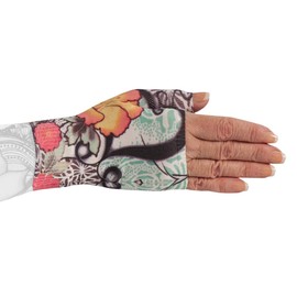 Lymphedivas Tattoo Blossom Medical Graduated Compression Gauntlet for Lymphedema… (20-30 mmHg Small)