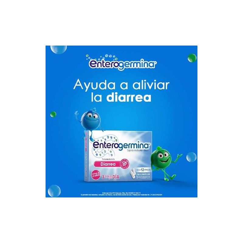 Enterogermina probióticos 2 billones, alivia malestares digestivos, 12 caps