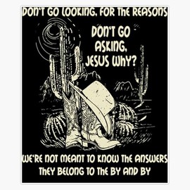 Black and White Dont Go Asking Jesus Why Gift Men Women Bumper Sticker Vinyl Decal 5"