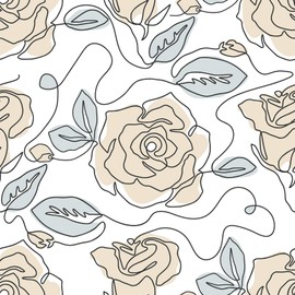 WESTICK Modern Peel and Stick Wallpaper Floral Boho Contact Paper Self Adhesive Removable Pink/Blue Floral Wallpaper for Bedroom Living Room Bathroom Cabinets Minimalist Wall Art Mural 17.5"x100"