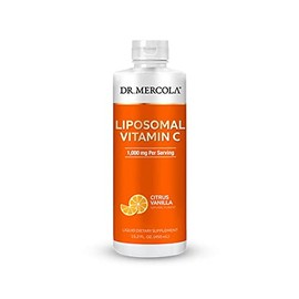 Dr. Mercola Liposomal Vitamin C, 1,000 mg per Serving, Liquid Dietary Supplement, 15.2 Fl. Oz (450 mL), Citrus Vanilla Natural Flavor, Non GMO, Gluten Free, Soy Free