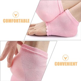 WOONEKY Gel Moisturizing Socks Women Toeless Elbow Sleeve Foot Care Workout Support