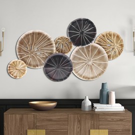 LuxenHome Metal Wall Decor, 48" Boho Wall Decor, Multi-Color Sand Dollar Large Wall Art Decor, Hanging Wall decorations for Living Room, Bedroom, Bathroom, Office, Kitchen, Hall Way, Dinning Room