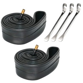 Pack of 2 Bicycle Inner Tubes with 3 Tyre Spoons Iron Tyre Lever, 12 Inches, 14 Inches, 16 Inches, 18 Inches, 20 Inches, 22 Inches, 24 Inches, 24 Inches, 26 Inches Inner Tube, Road MTB Bicycle Inner