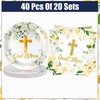 Yorcocek 40PCS God Bless Baptism Tableware Set