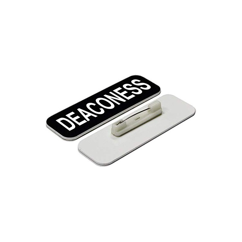 Deaconess 1 x 3" Name Tag, Black (10 Pack)