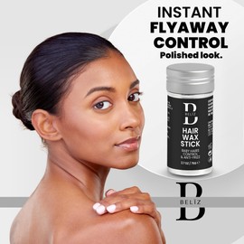 B BELÏZ Hair Wax Stick - Slick Back Hair Slick Stick, Flyaway & Frizz Control, Strong Hold Edge Tamer, Lightweight Non Greasy Beeswax Castor Oil Formula, No Build Up, Women Kids Men - 2.7 Oz