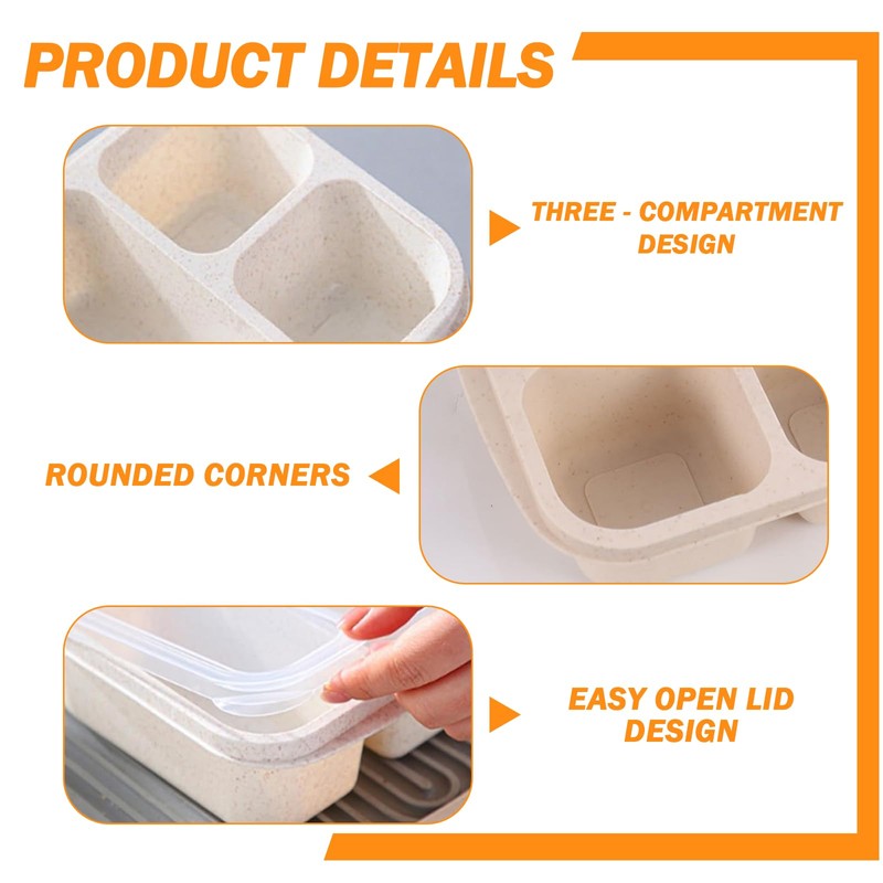 Eidoct 4 Pack Snack Boxes, Reusable Bento Lunch Boxes with