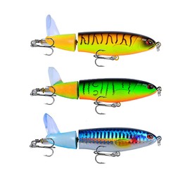 Pack of 3 Bionic Fishing Lures, Lures, Rotating Tails, Bionic Fishing Hooks, Artificial Bait, Fishing Lure, 11 cm, 15 g, Artificial Bait for Freshwater, Saltwa, Serbass Bait, etc. (6 Hooks)