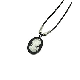 Zac's Alter Ego Large Cameo Pendant on Wax Cord Necklace