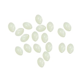 PATIKIL 8x6mm Glow Fishing Beads, 100Pcs Soft Plastic Oval Rubber Luminous Fishing Bait Eggs Rig Bead Tackle Lures Accessories with Storage Box, White