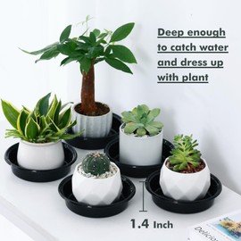 Plant Saucer 15 Pack Plant Trays for Pots 8 Inch Plastic Plant Saucers for Outdoors and Indoors Black Drip Trays for Potted Plants Flower Pot Plates to Catch Water Plant Drainage Dishes No Holes