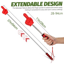 Yeanifeana Classroom Supplies - Classroom Stick Supplies Stainless Steel Telescopic Finger Pointer, for Reading & Lectures on Whiteboards (Red)