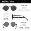 KINGSEVEN Round Sunglasses Men's Polarised Classic Retro Gothic Steampunk Sunglasses
