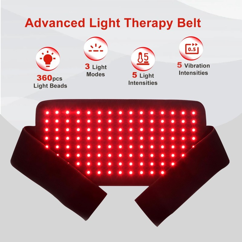Cinturón de luz roja con 5 niveles de vibración, 120