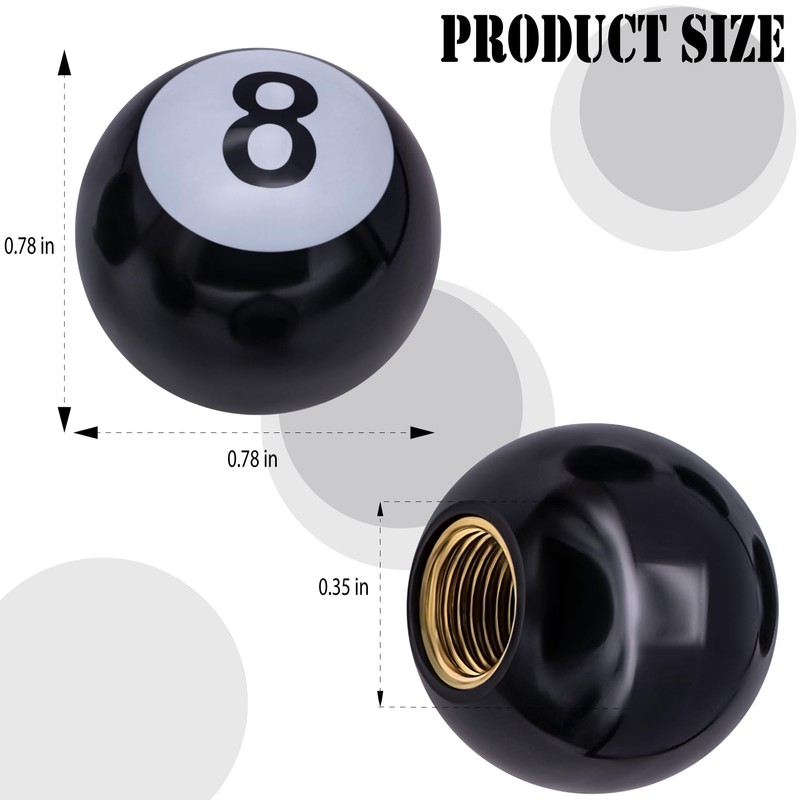 MEAJOO 8PCS Pool 8 Ball Style Tire Valve Stem Caps,