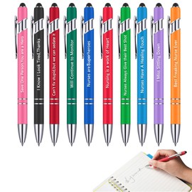 Inspirational Motivational Quote Ballpoint Pens Gifts Encouraging Metal Writing Pen Nurse Pens – Fun and Colorful Gel Pens for Nurses – 10 Pack – 5.5" – Multicolor