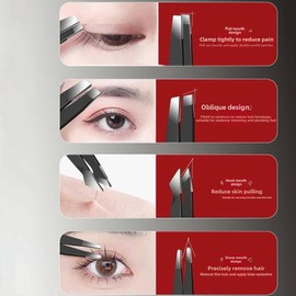 Professional Manicure Kit with Nail Clippers and Tweezers, 10-Piece Stainless Steel Set, Black and Red Case (Nail Set-10Pcs)