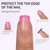 OPkssnails 300 uñas postizas francesas, uñas cortas almendra, preformadas, sin