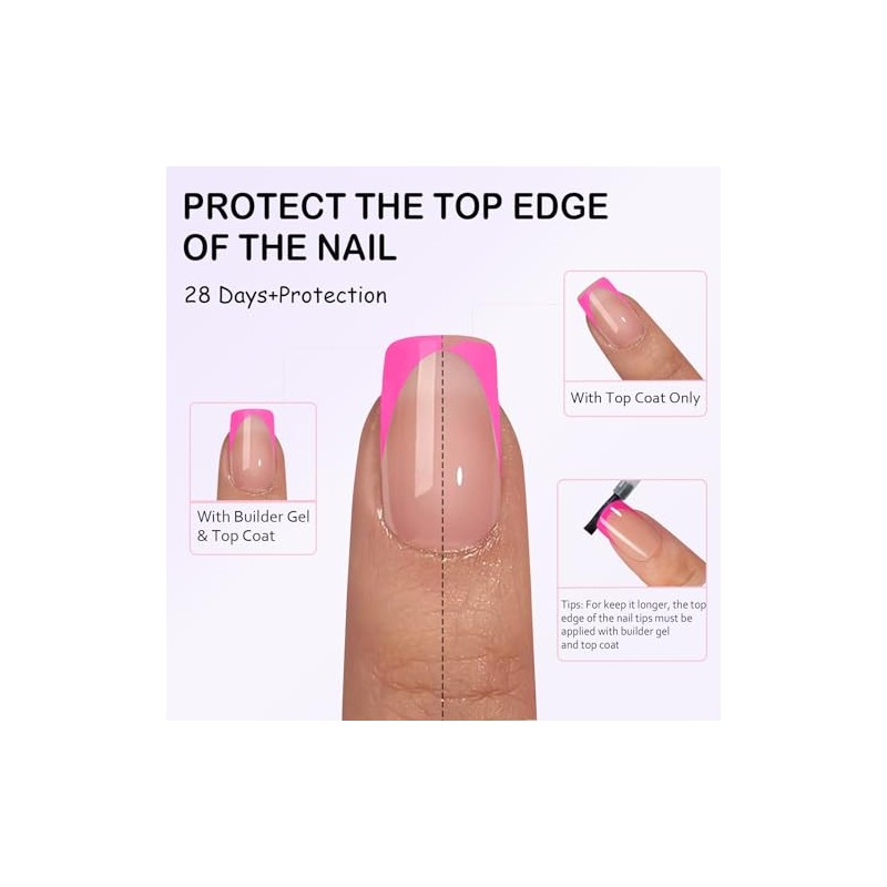 OPkssnails 300 uñas postizas francesas, uñas cortas almendra, preformadas, sin