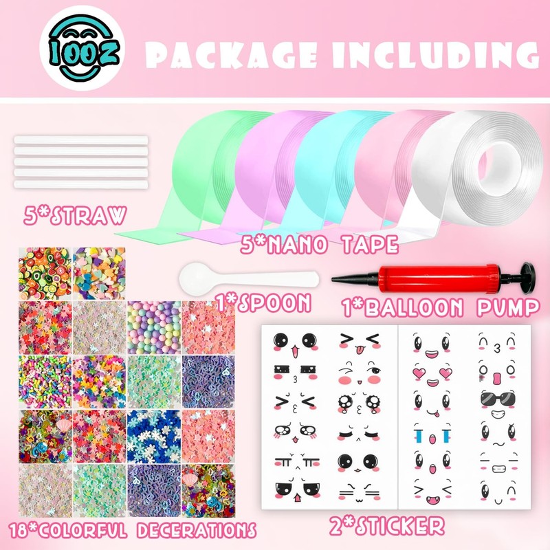 IOOZ Nano Tape Bubble Kit, Color Double Sided Tape Elastic