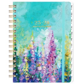 2025-2028 Monthly Planner - 3 Year Planner 2025-2028, Jul.2025 - Jun.2028, 6.3" x 8.4", Monthly Calendar with Flexible Cover, Sticky Tabs, Inner Pockets - Oil Painting