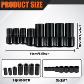 8Pcs Tap Socket Set,1/4 Inch and 3/8 Inch Drive Tap Holder Socket Kit with Socket Holder, Manufactured to MCTI Standard for Tight Space Fractional MCTI Standard