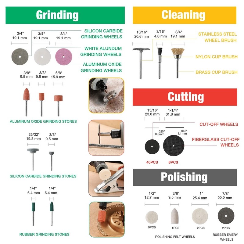 Workpro 306PIECES Rotary Tool Accessories Kit 1/8" Shank Fits Dremel