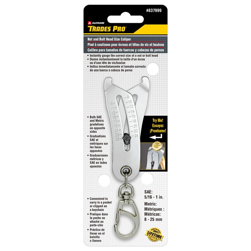 Tradespro Nut and Bolt Head Sizer, Gauge 5/16" - 1"