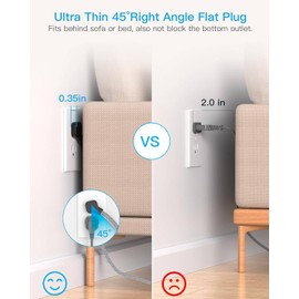 Long Cord Power Strip 10 Ft, HANYCONY Ultra Thin Extension Cord, Surge Protector with Flat Plug, 8 Outlets 4 USB Charging Station(2 USB C), Outlet Extender for Office Home College Dorm Room Essentials