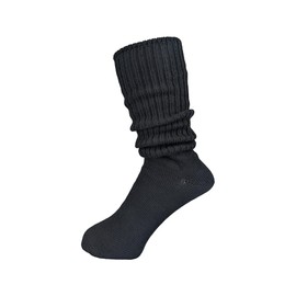 AMERIB Men's Rib 2/1 Socks, White, Black, Made in Japan, 80 black, M